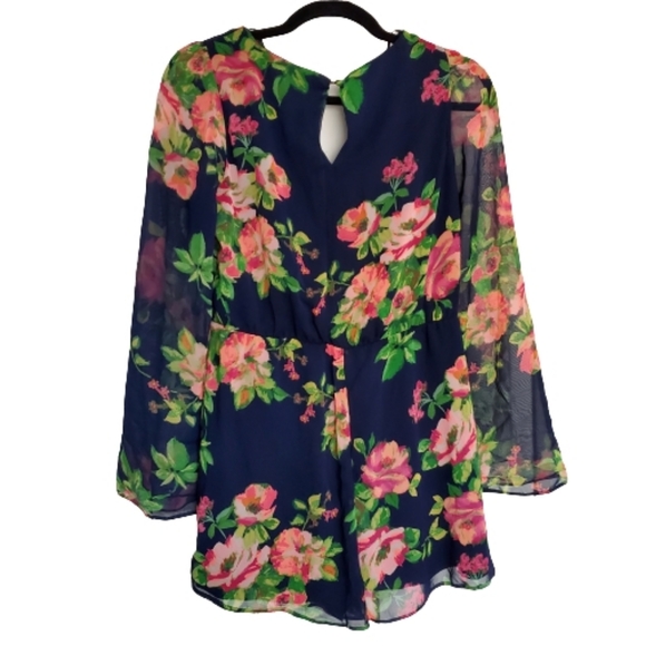 New Look Boho Sleeve Floral Romper, US 8 - Picture 8 of 8